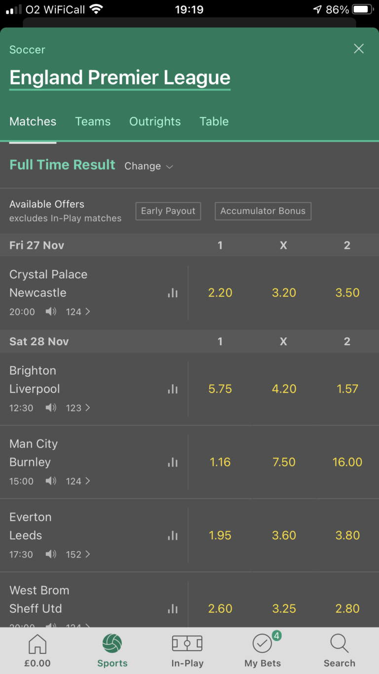 bet365 odd