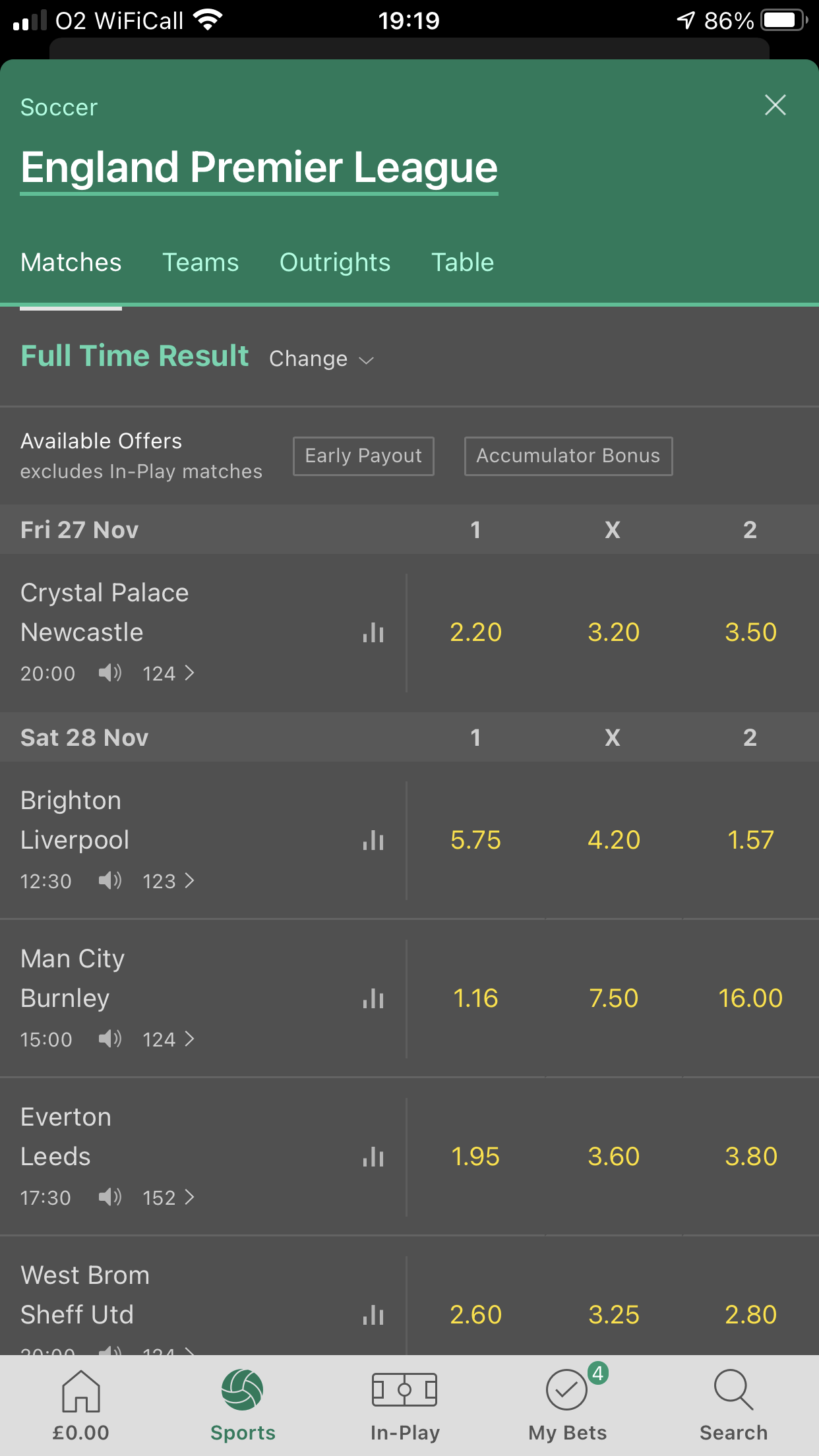 bet365 england betting