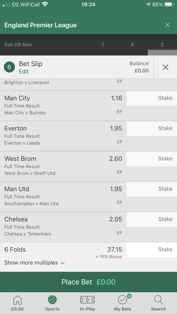 Bet365 Euro Soccer Bonus (multiple bets)