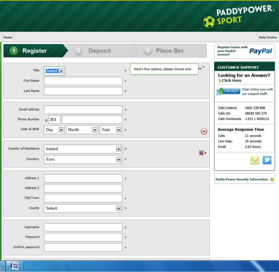 Paddy power live chat