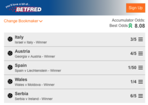 Betfred top price