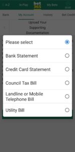 bet365 document options