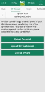 bet365 upload document