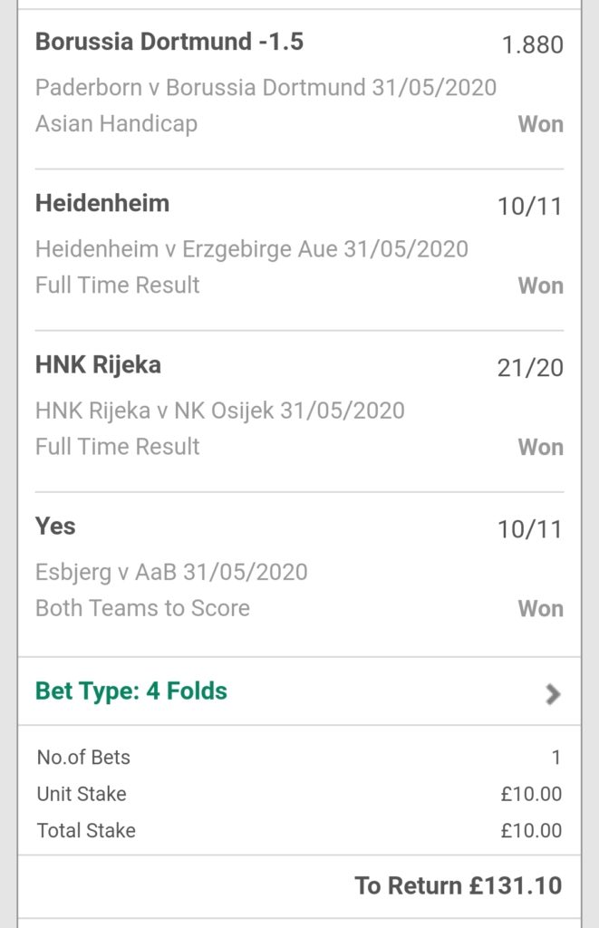 acca winner 13th may 2020