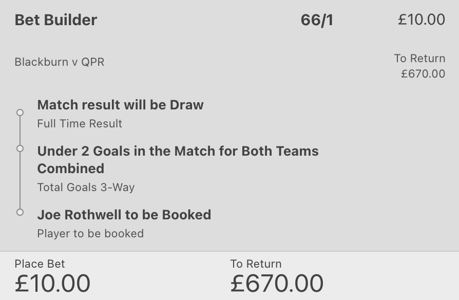 bet builder blackburn v qpr