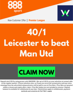 888 401 Leicester to beat Man Utd