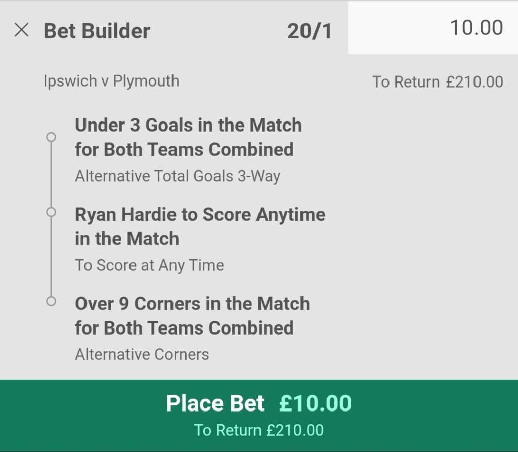 ipswich v plymouth bet builder